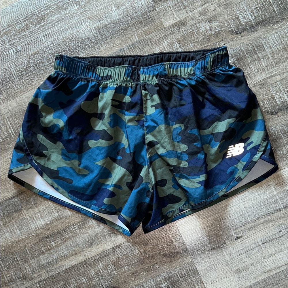 New Balance Blue and Green Camouflage Shorts